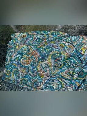 Teal Paisley one Size Scarf EUC